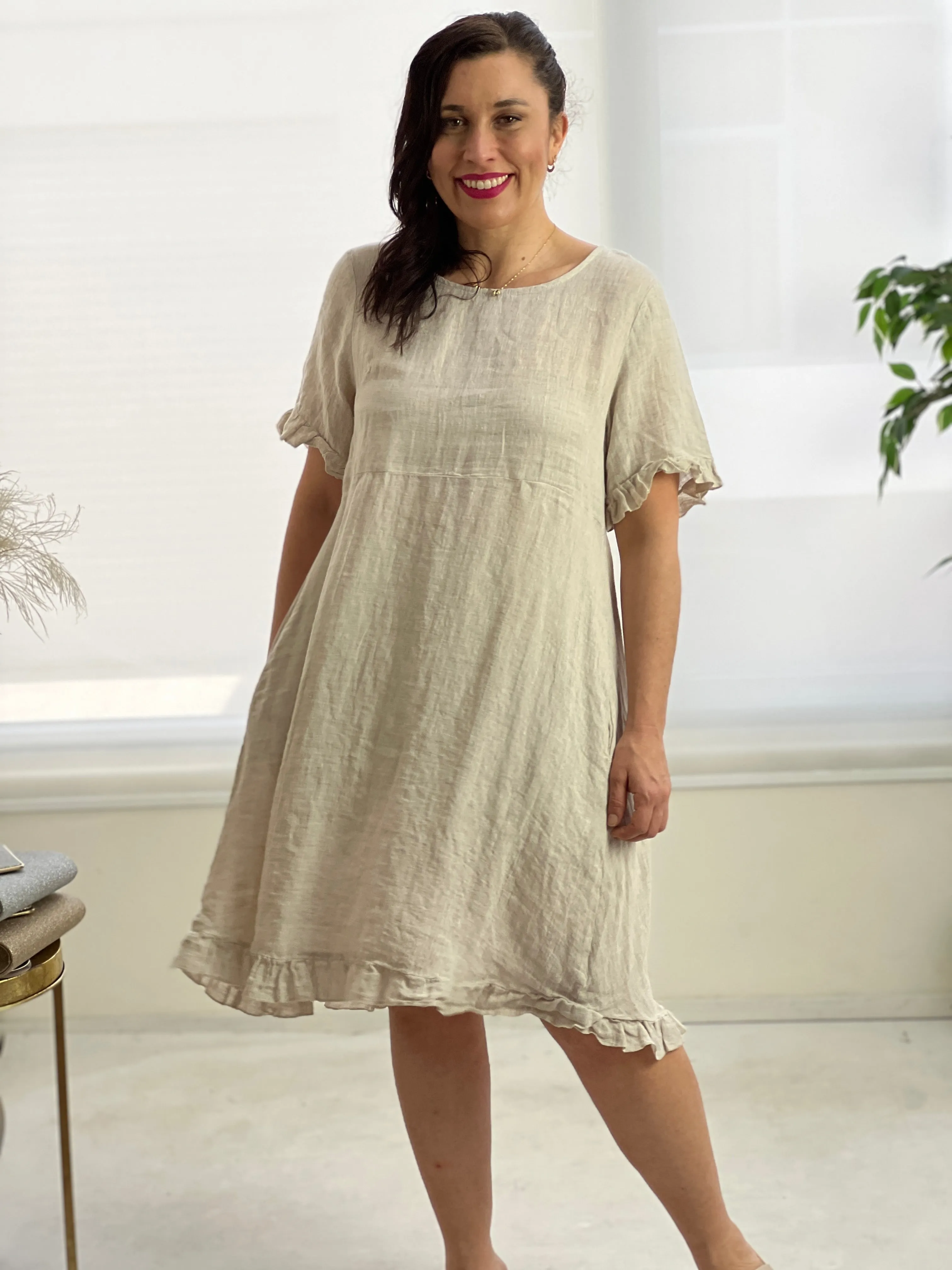 Quade Sand Linen Dress