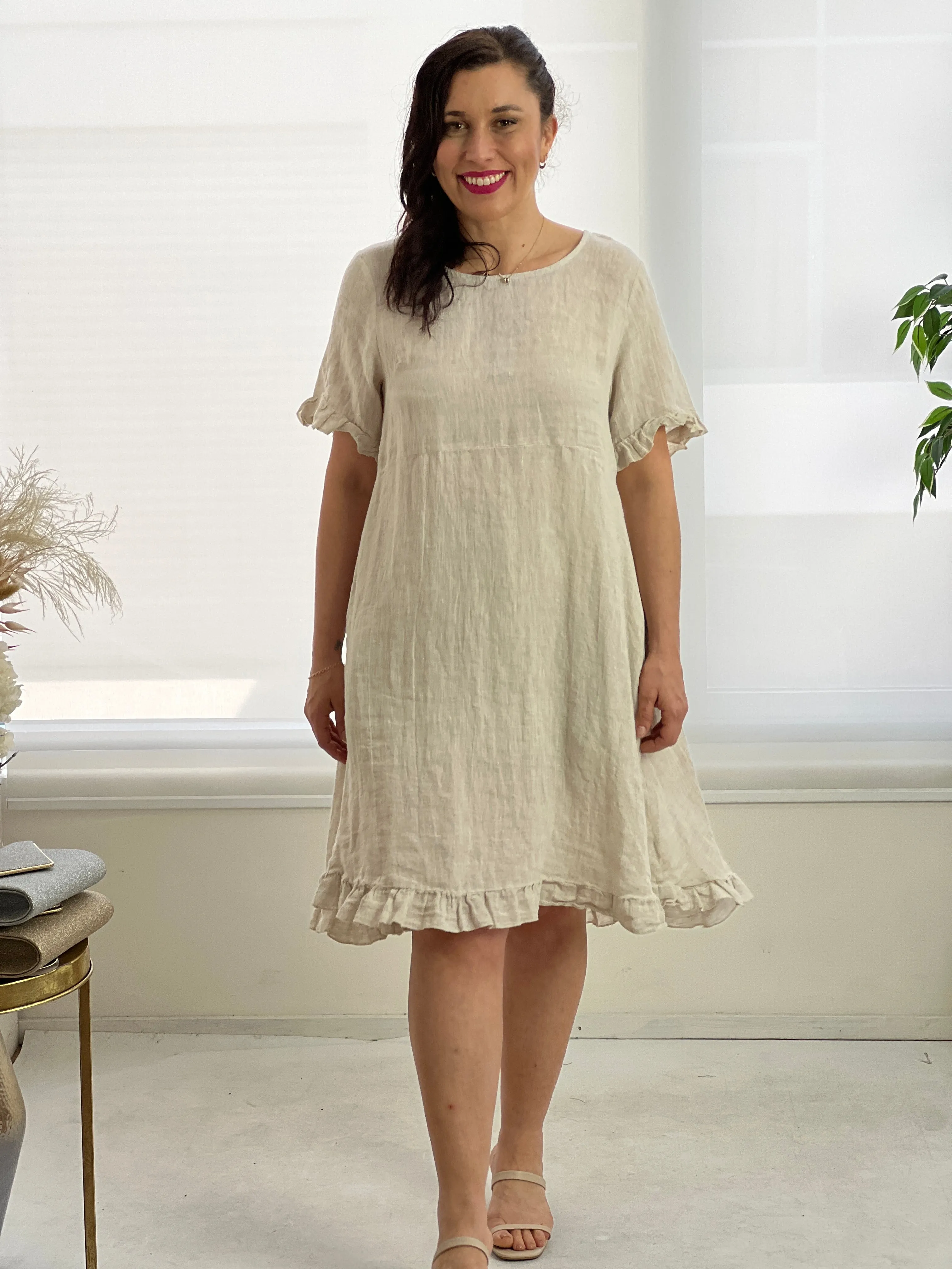 Quade Sand Linen Dress