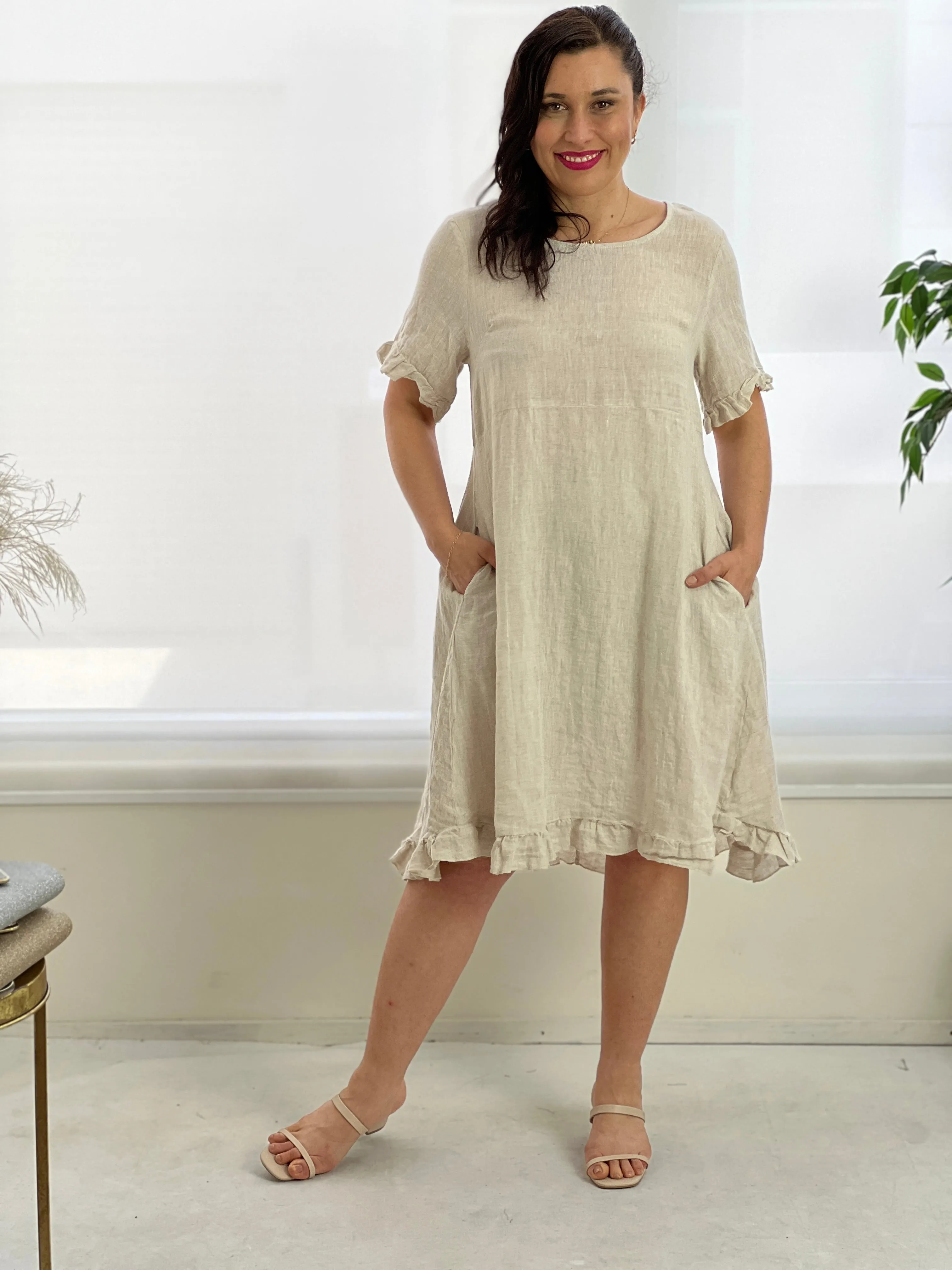 Quade Sand Linen Dress