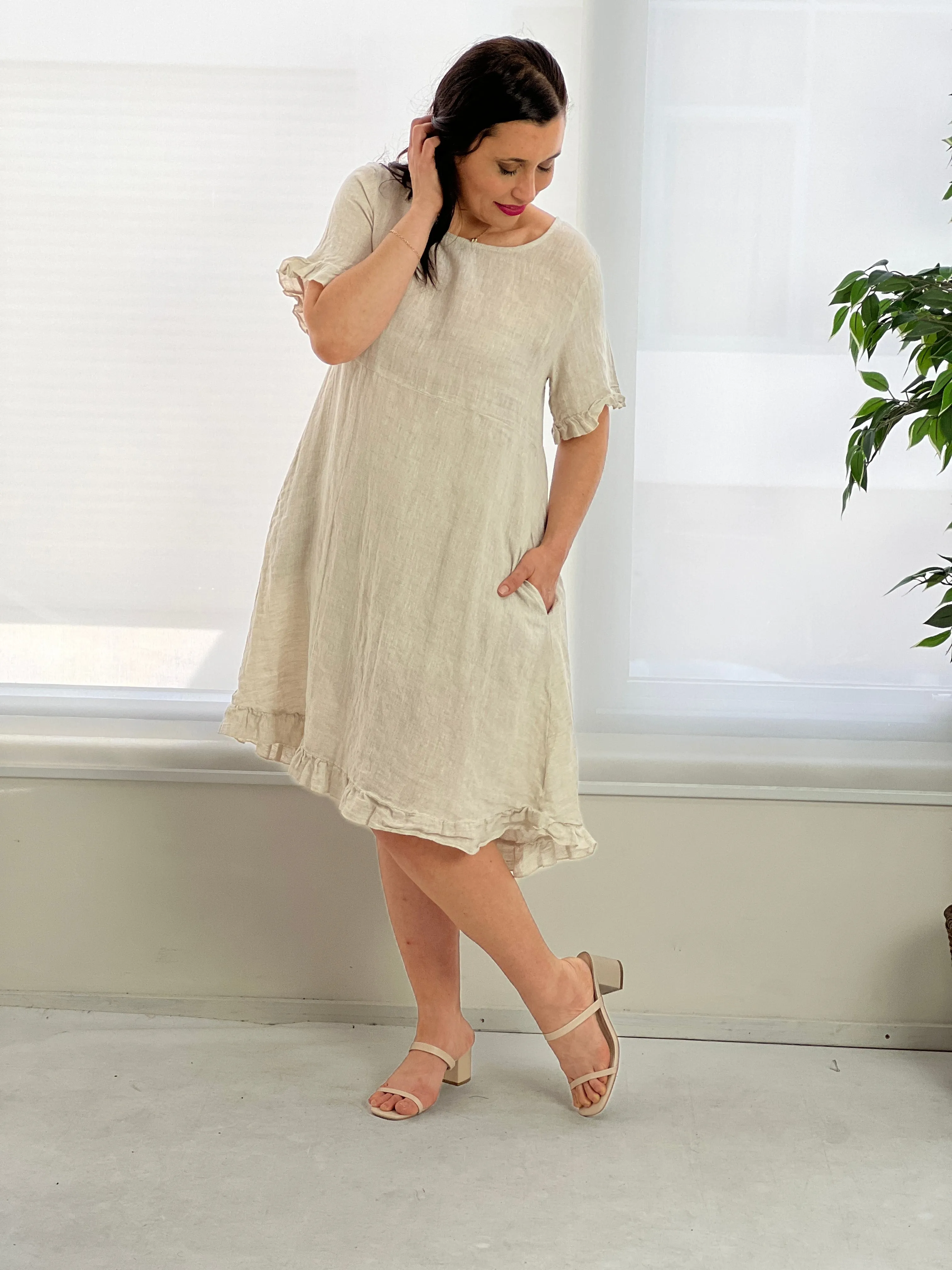 Quade Sand Linen Dress