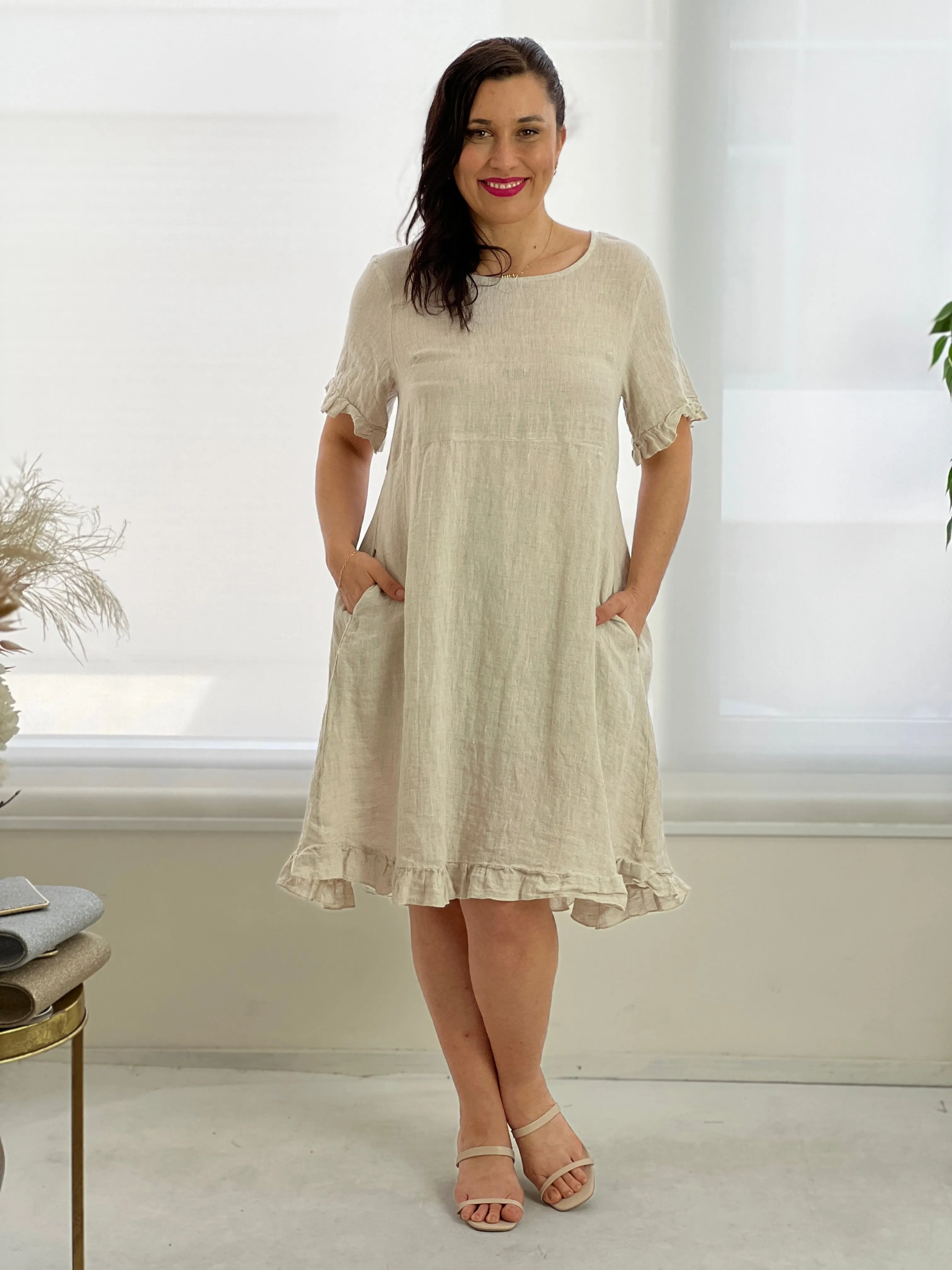 Quade Sand Linen Dress