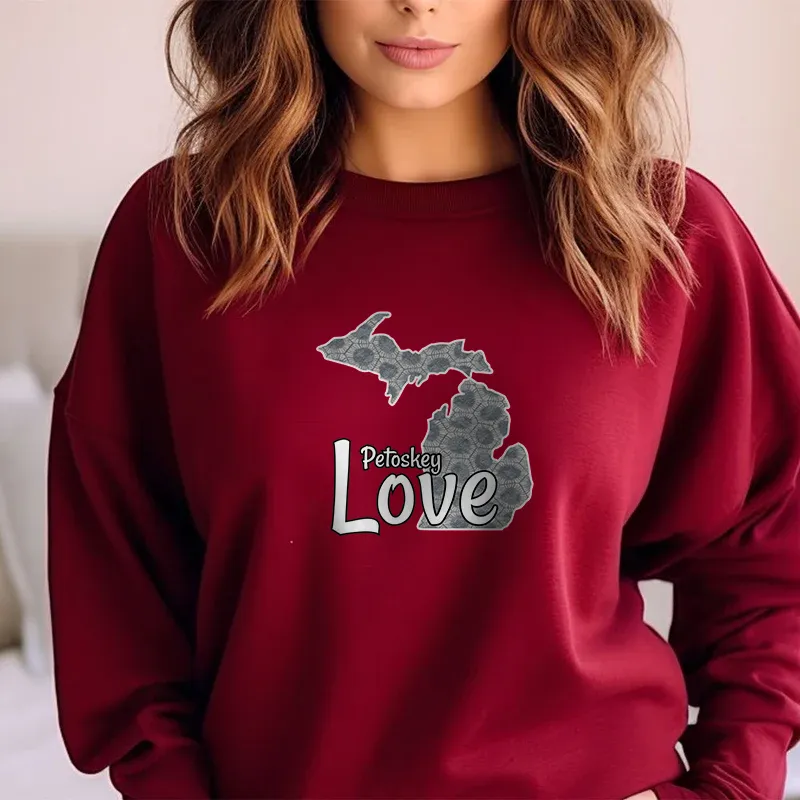 "Petoskey Love" Relaxed Fit Classic Crew Unisex Sweatshirt