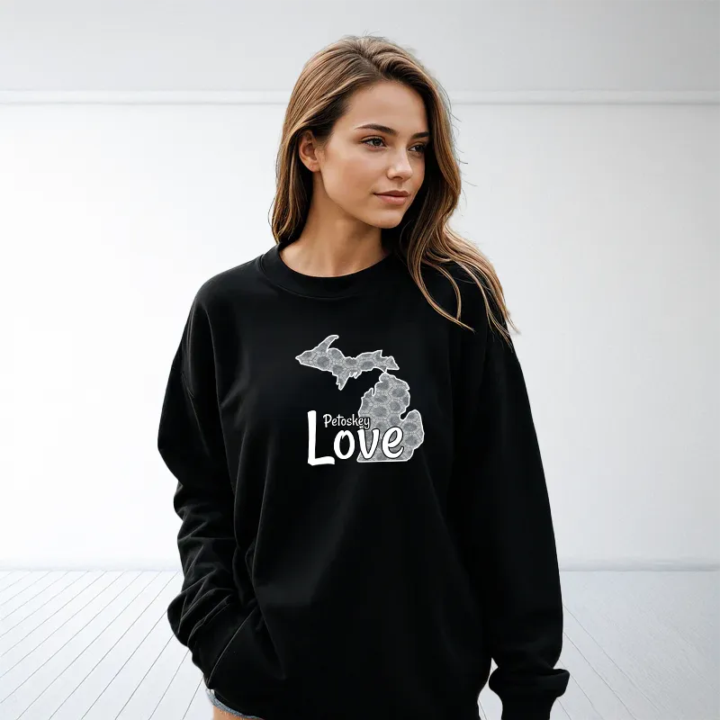 "Petoskey Love" Relaxed Fit Classic Crew Unisex Sweatshirt