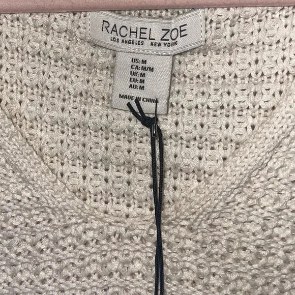 RACHEL ZOE Ivory Relaxed Hooded Sweater M NWT