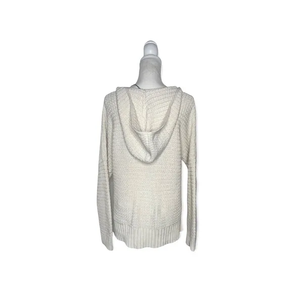 RACHEL ZOE Ivory Relaxed Hooded Sweater M NWT