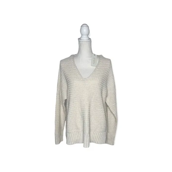 RACHEL ZOE Ivory Relaxed Hooded Sweater M NWT