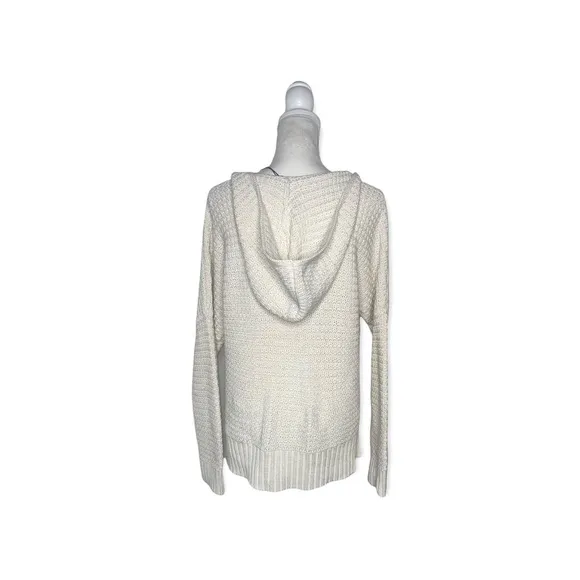 RACHEL ZOE Ivory Relaxed Hooded Sweater M NWT