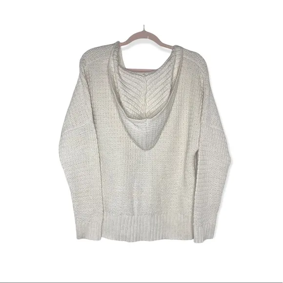 RACHEL ZOE Ivory Relaxed Hooded Sweater M NWT