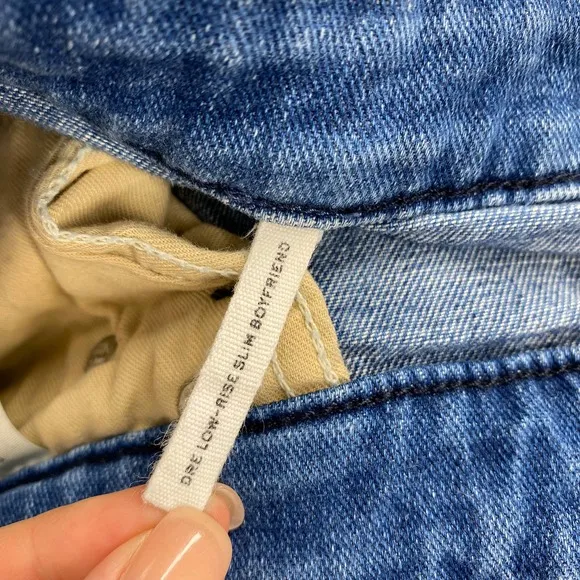 Rag &amp; Bone Dre Low Rise Slim Boyfriend Jeans Sapphire Blue Stretch 25