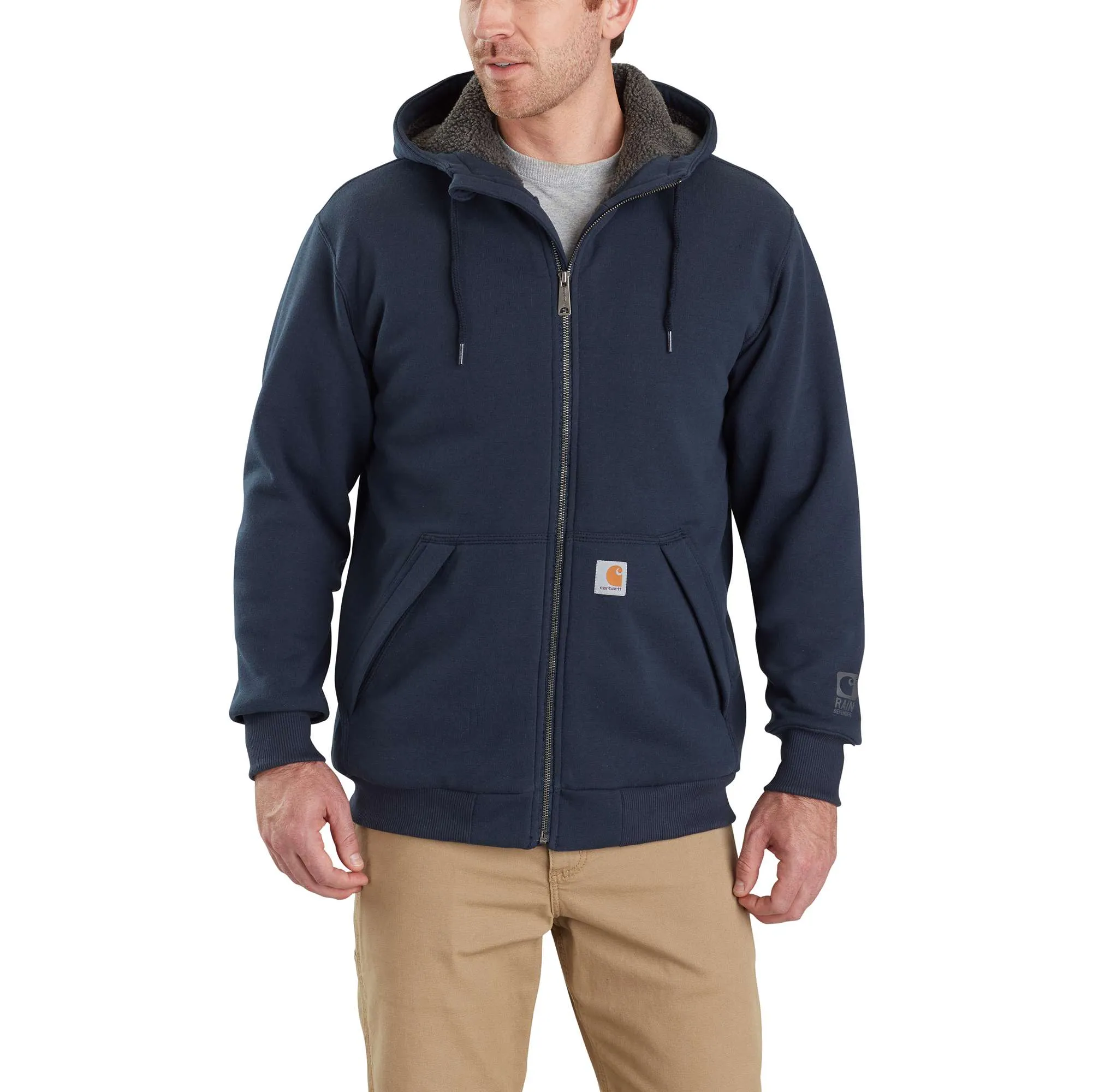 Rain Defender® Relaxed Fit Midweight Sherpa-Lined Full-Zip Sweatshirt