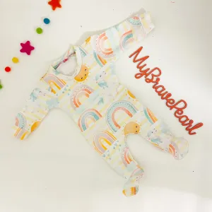Ready To Ship Newborn Sunnycorns Back Opening Babygrow