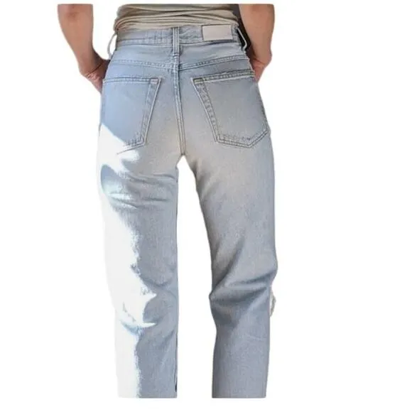 Re/Done Double Yoke Classic High Rise Straight Leg Denim Jean size 29 NWT