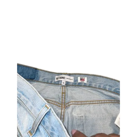 Re/Done Double Yoke Classic High Rise Straight Leg Denim Jean size 29 NWT
