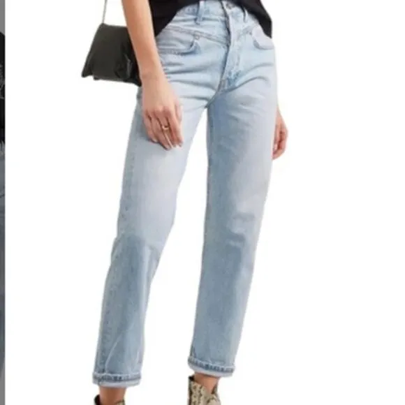 Re/Done Double Yoke Classic High Rise Straight Leg Denim Jean size 29 NWT