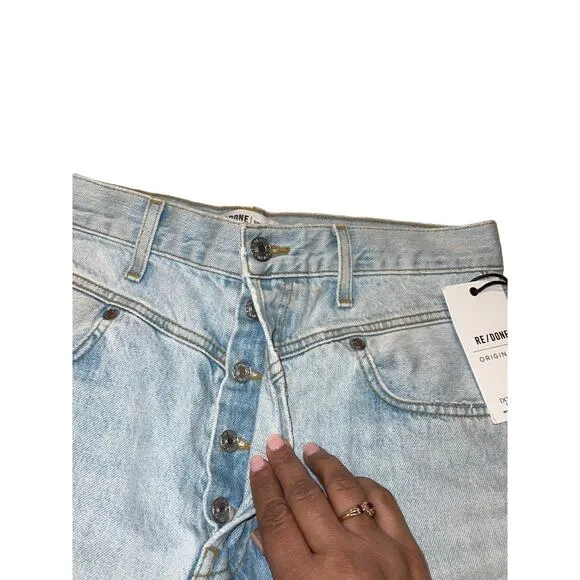 Re/Done Double Yoke Classic High Rise Straight Leg Denim Jean size 29 NWT