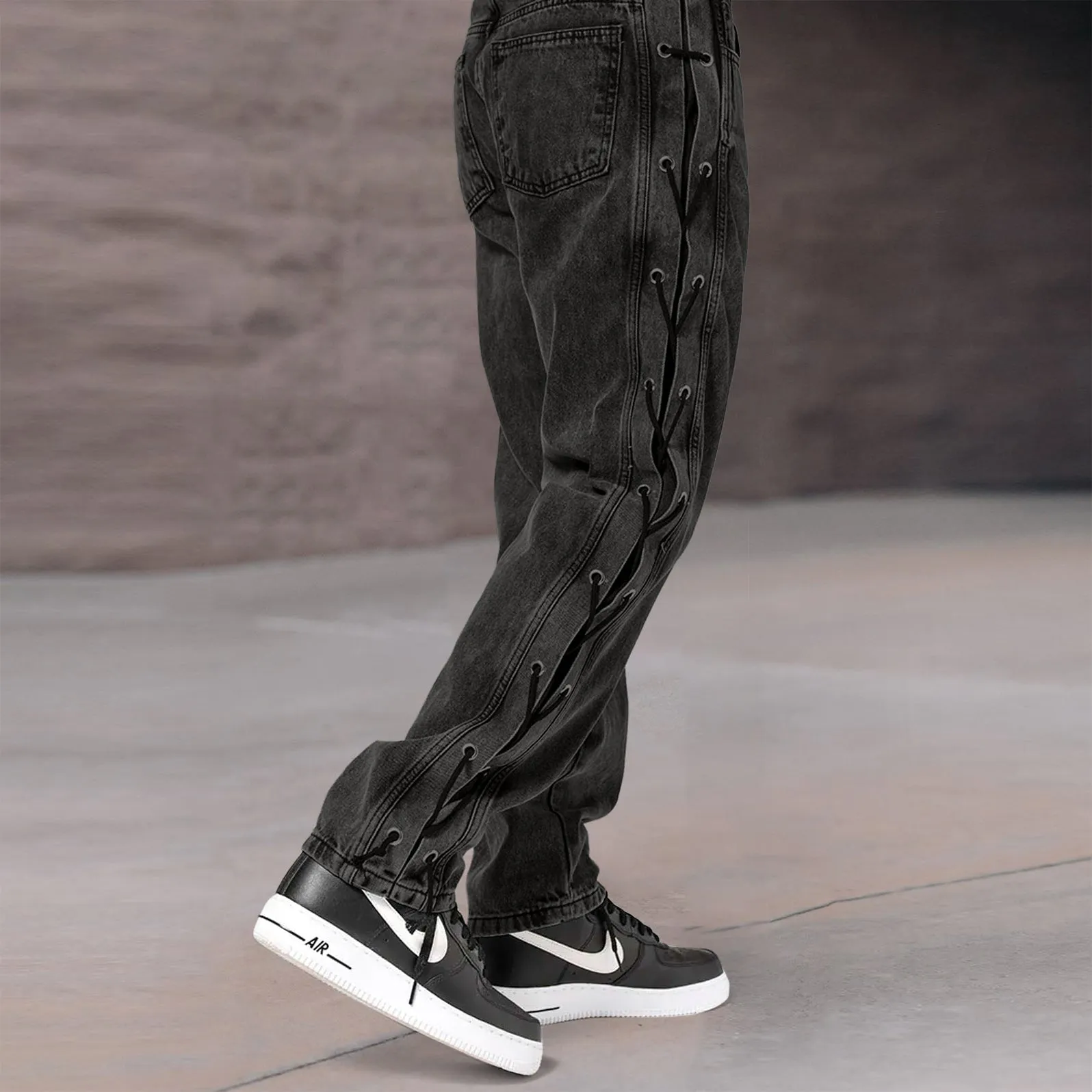 Retro Street Loose Straight Leg Jeans