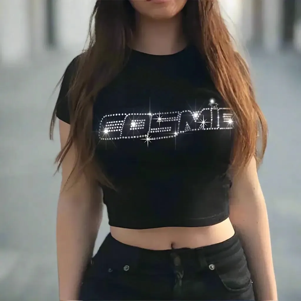 Rhinestone Crop Top