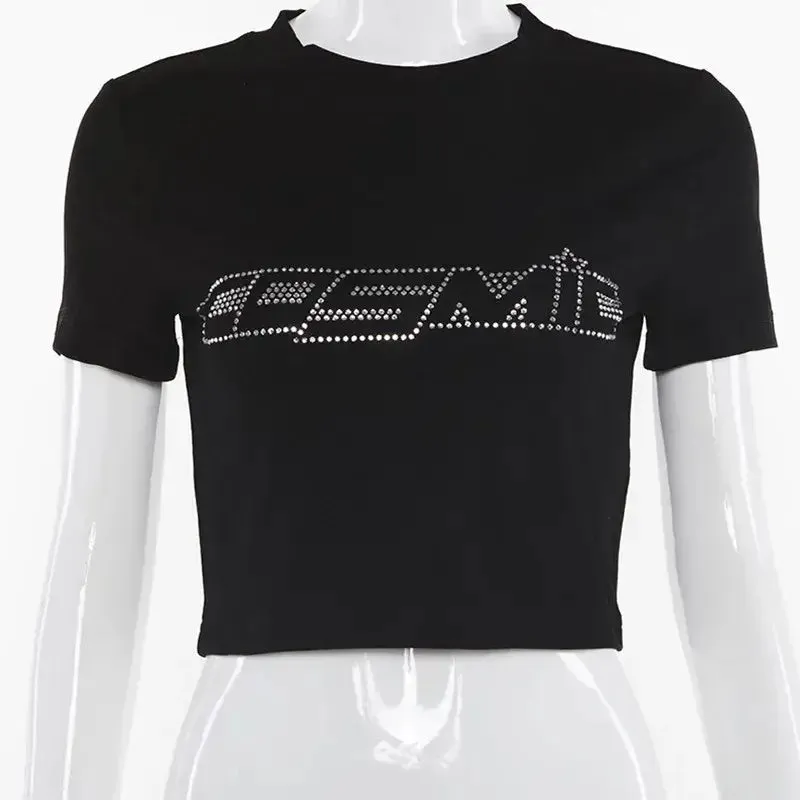 Rhinestone Crop Top