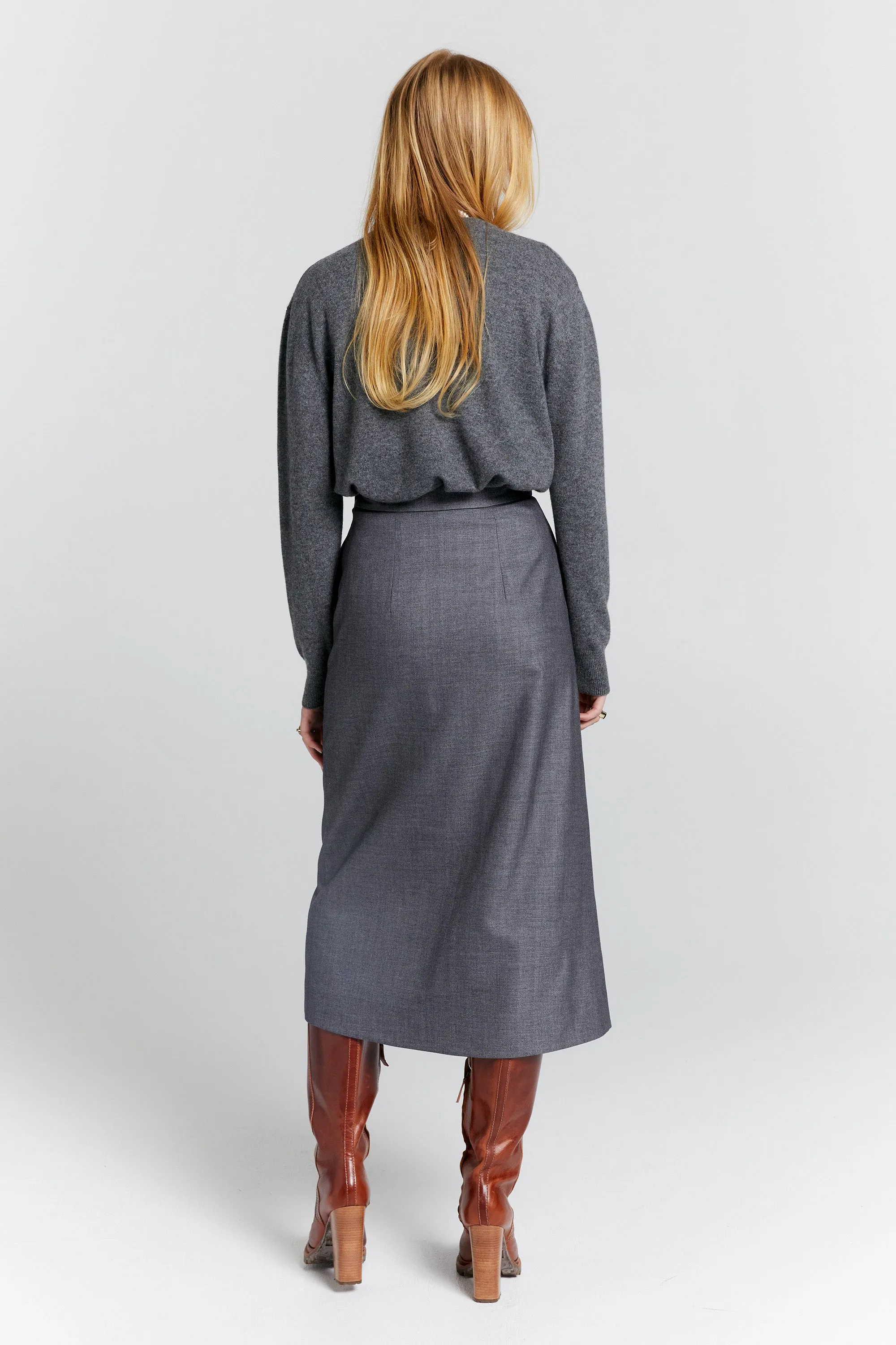 Roving Wrap Skirt Charcoal