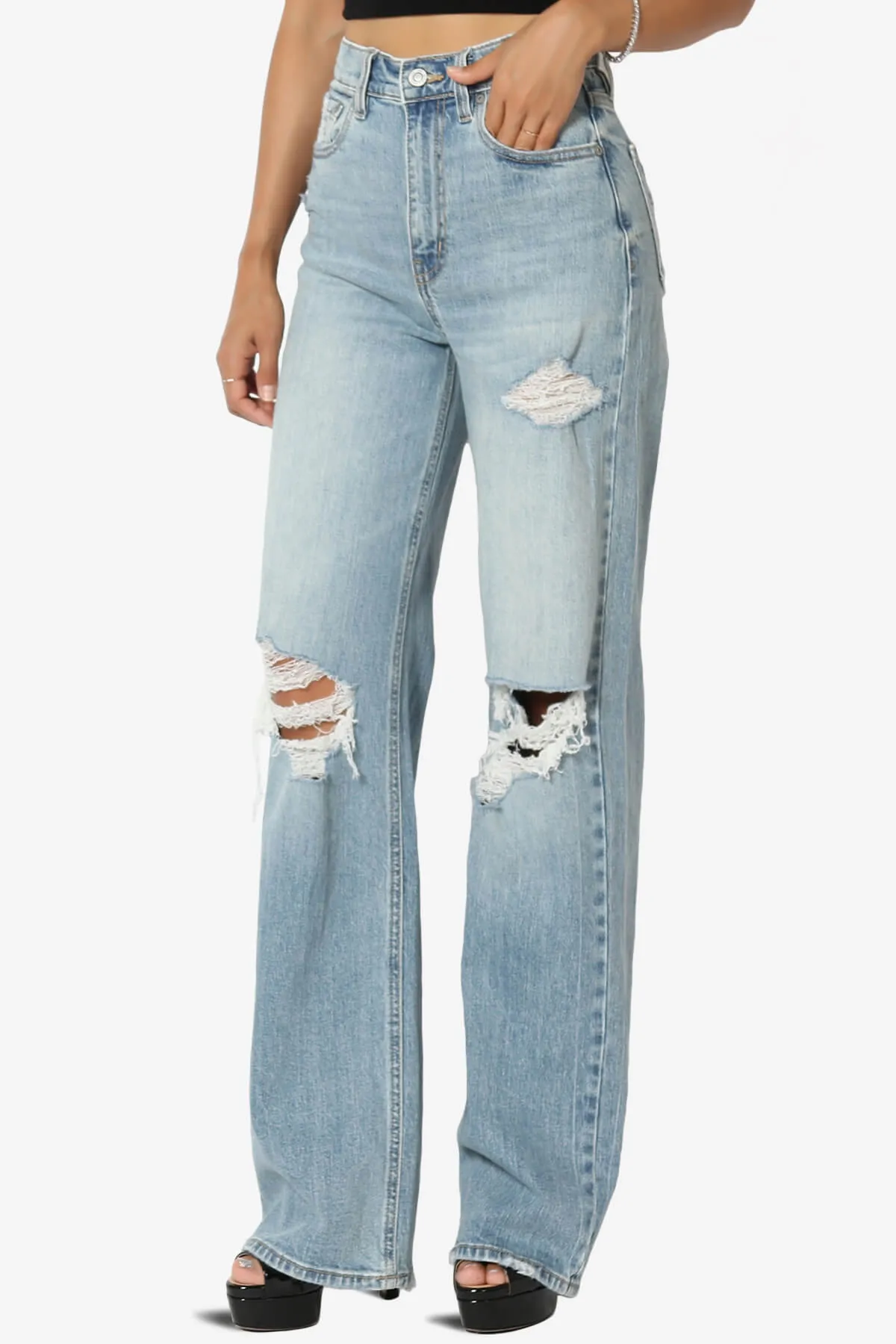 Ryder High Rise Distressed Baggy Jeans