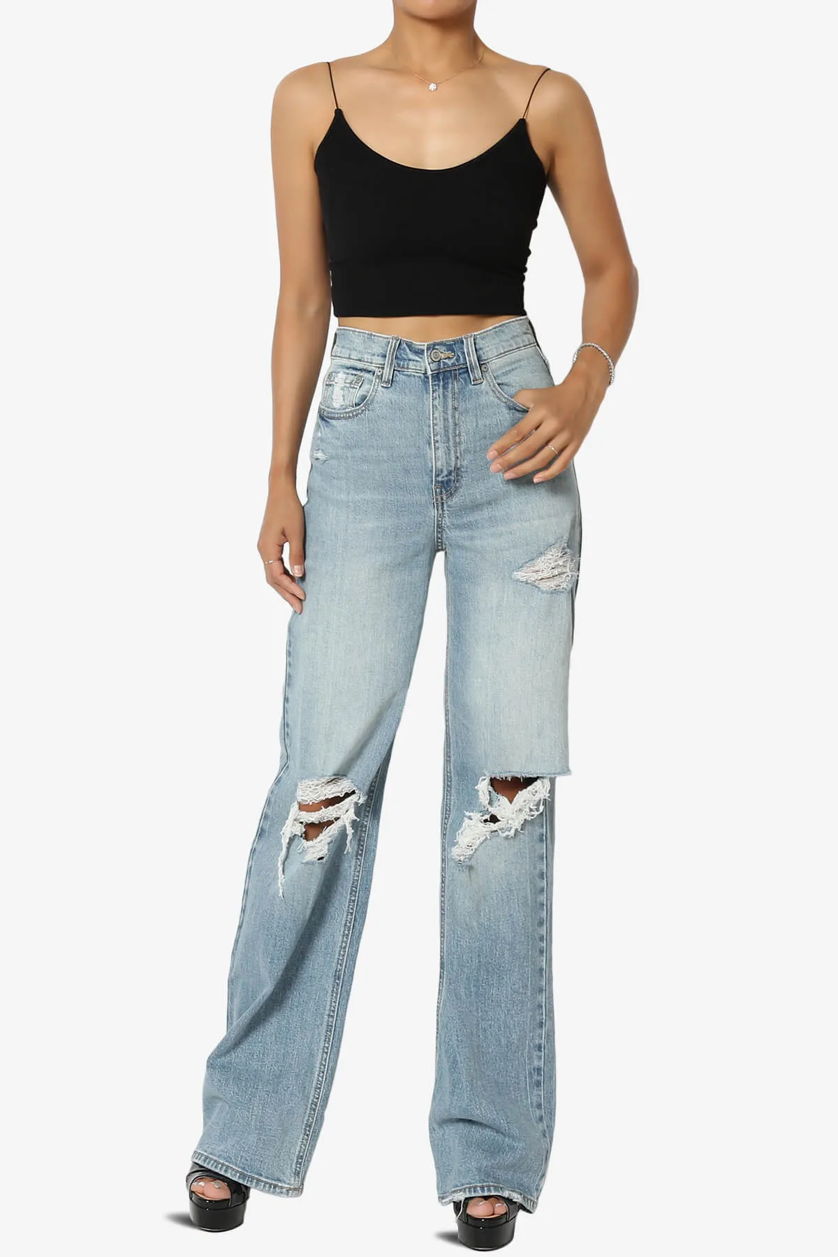 Ryder High Rise Distressed Baggy Jeans