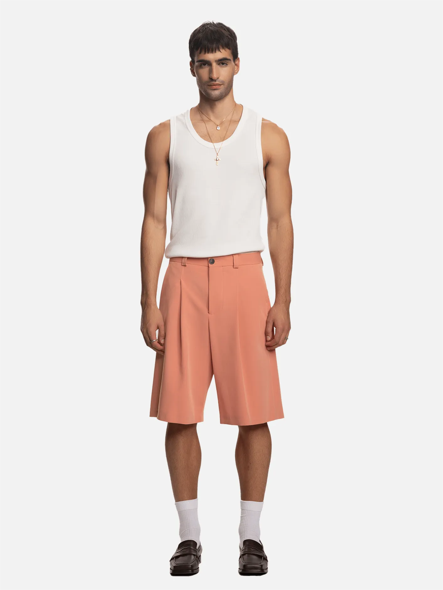 Saki Pilili Tailored Şort - Pembe