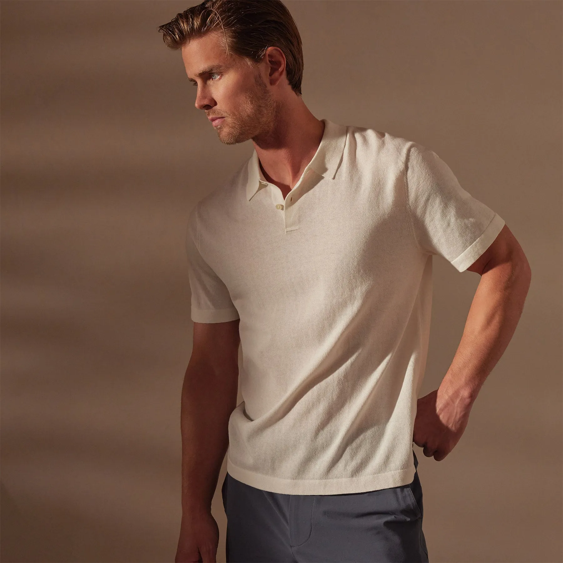 San Jacinto Knit Polo - White