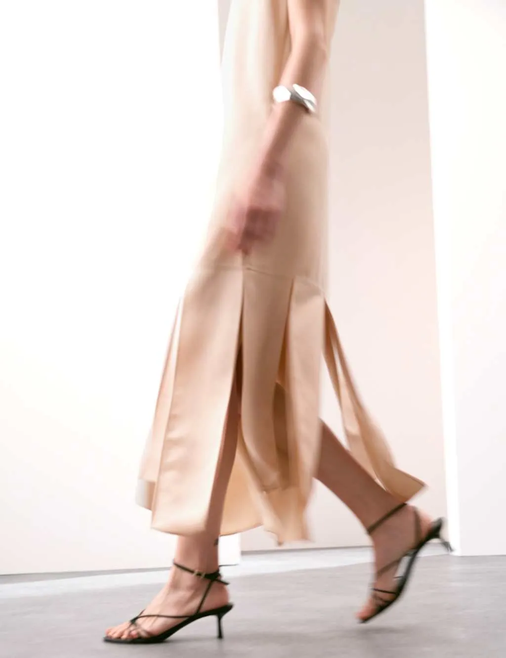 Satin Scoop Neck Tassel Midi Dress