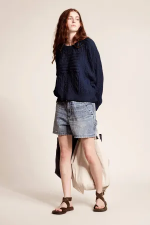 Shadow American Flag Sweater - Navy