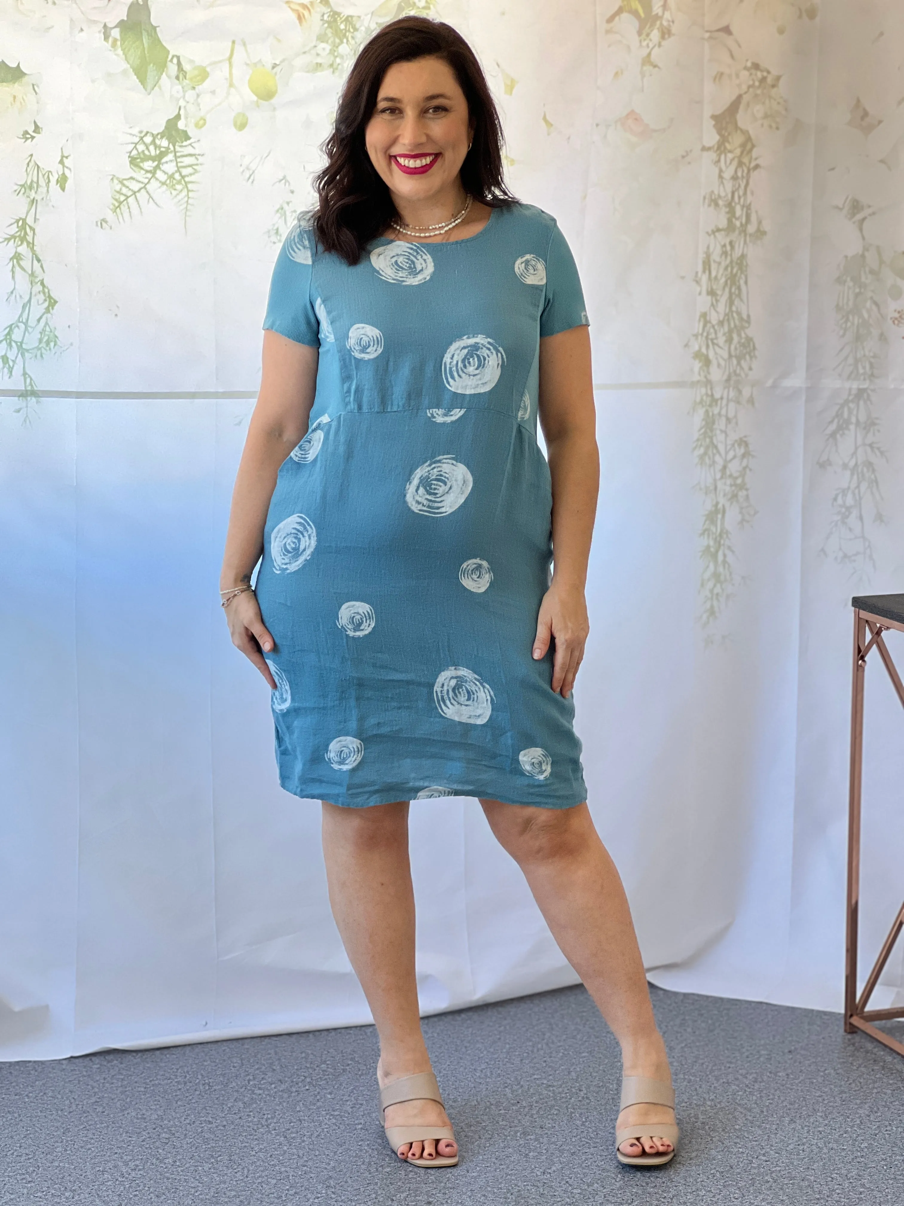 Sicily Sky Linen Dress