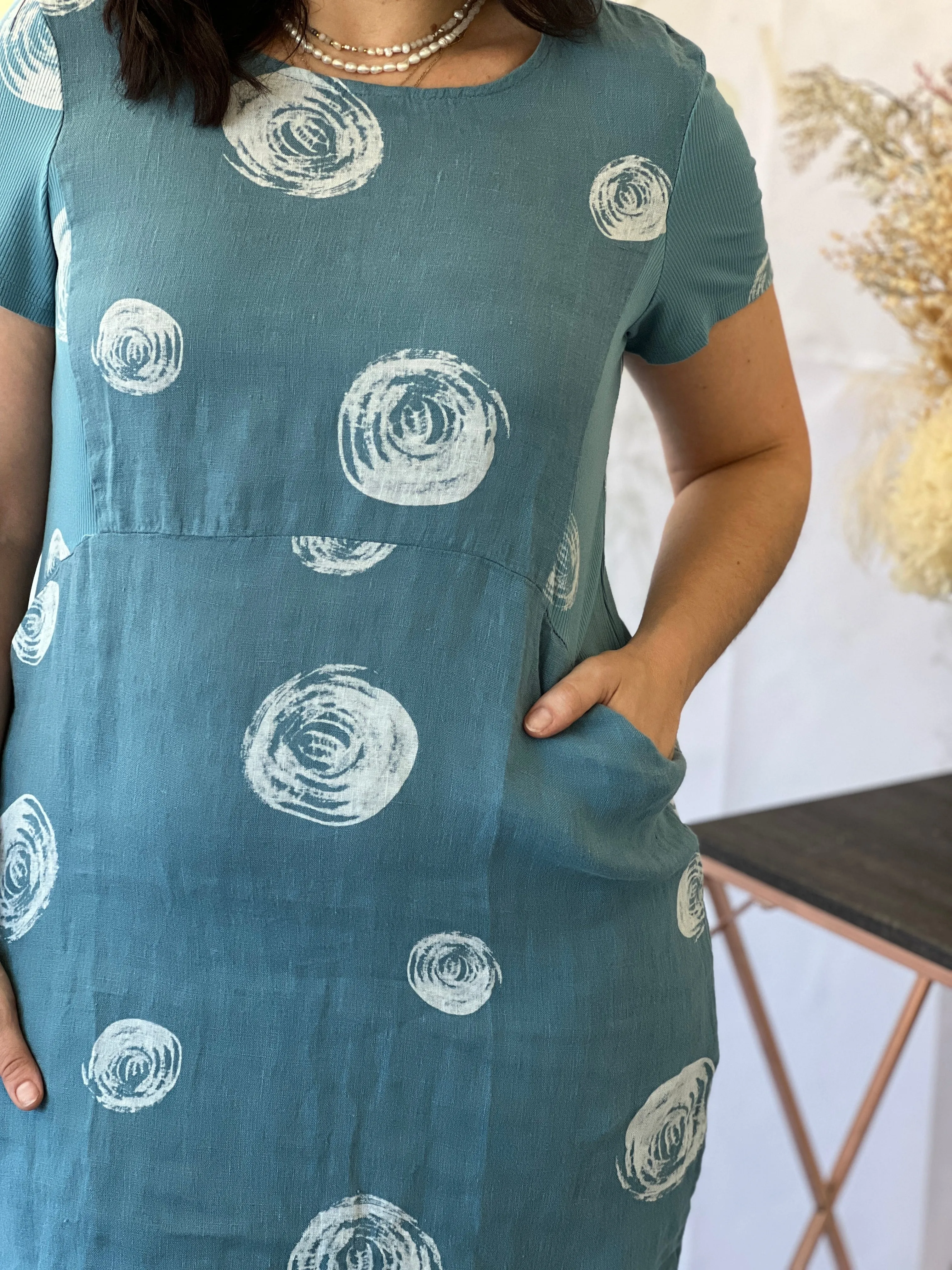 Sicily Sky Linen Dress