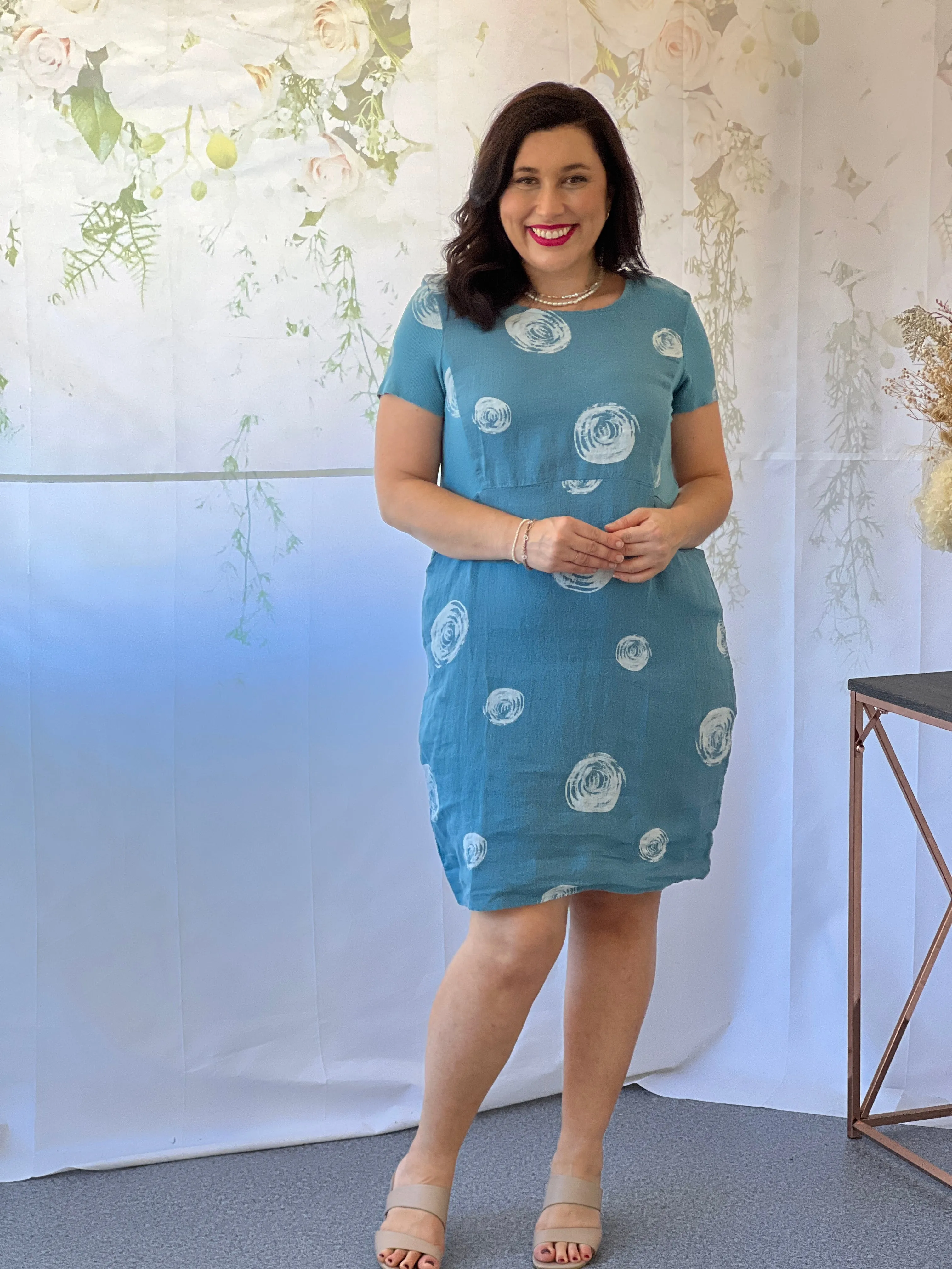 Sicily Sky Linen Dress