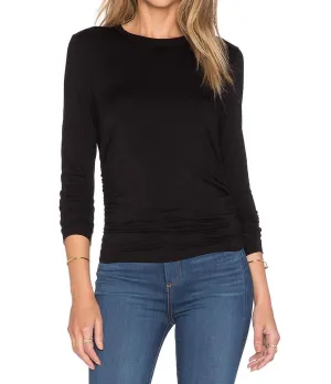 Side Shirred Top In Black