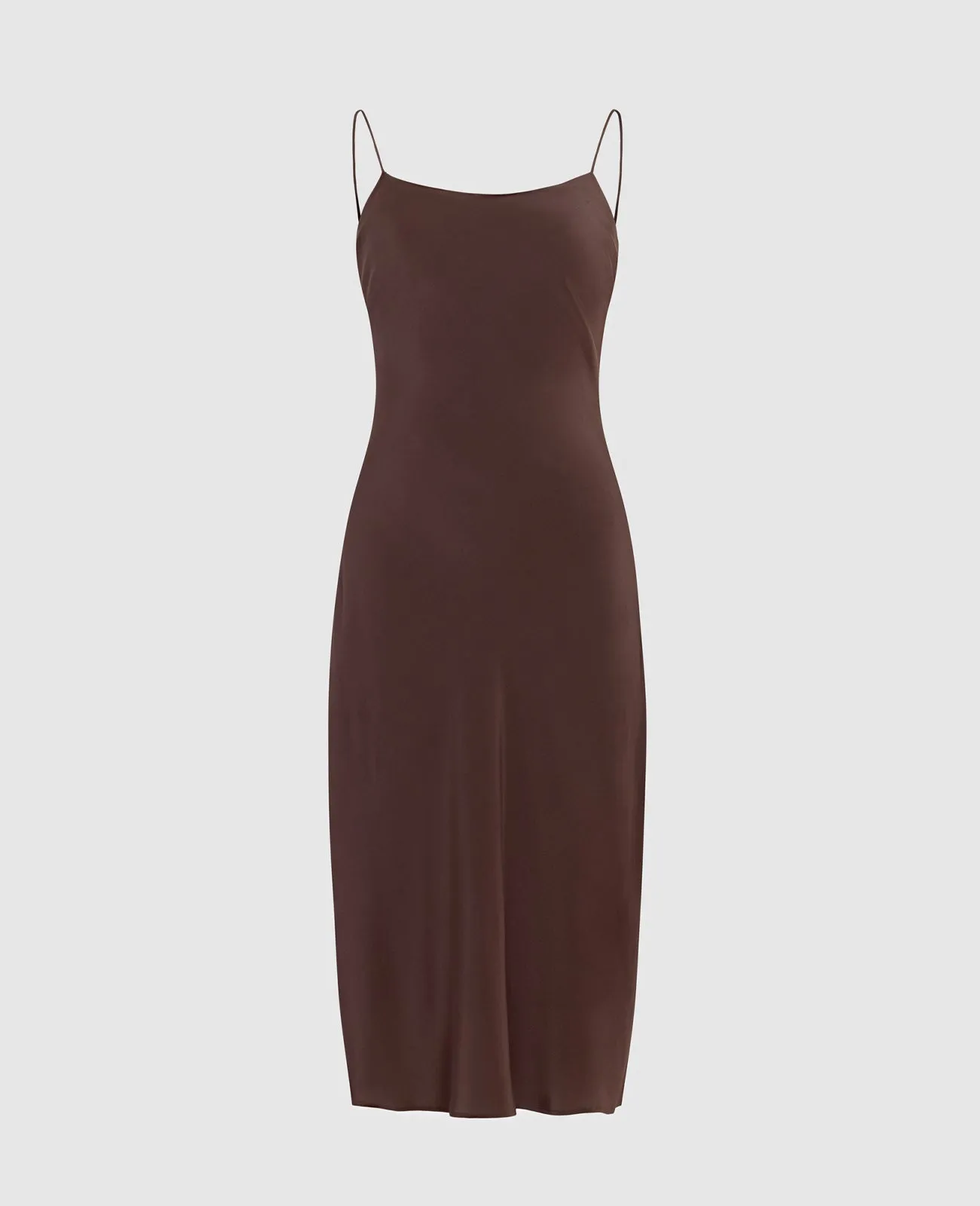 Silk Straight Neck Slip Dress
