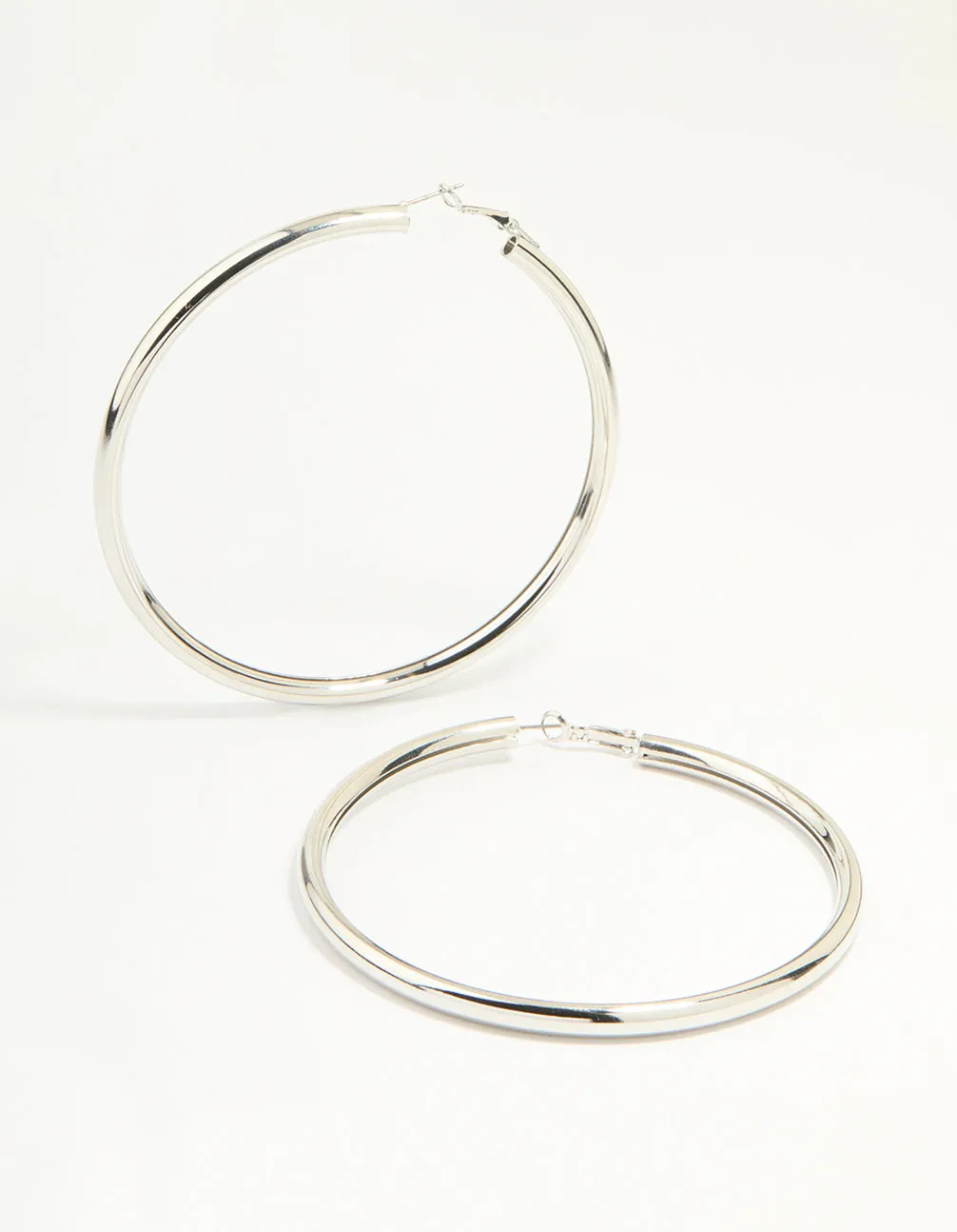 Silver Classic Tube Hoop Earrings