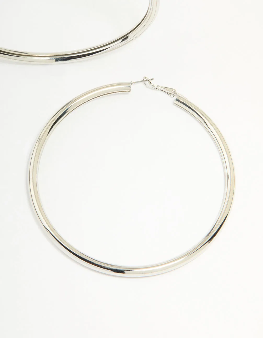 Silver Classic Tube Hoop Earrings