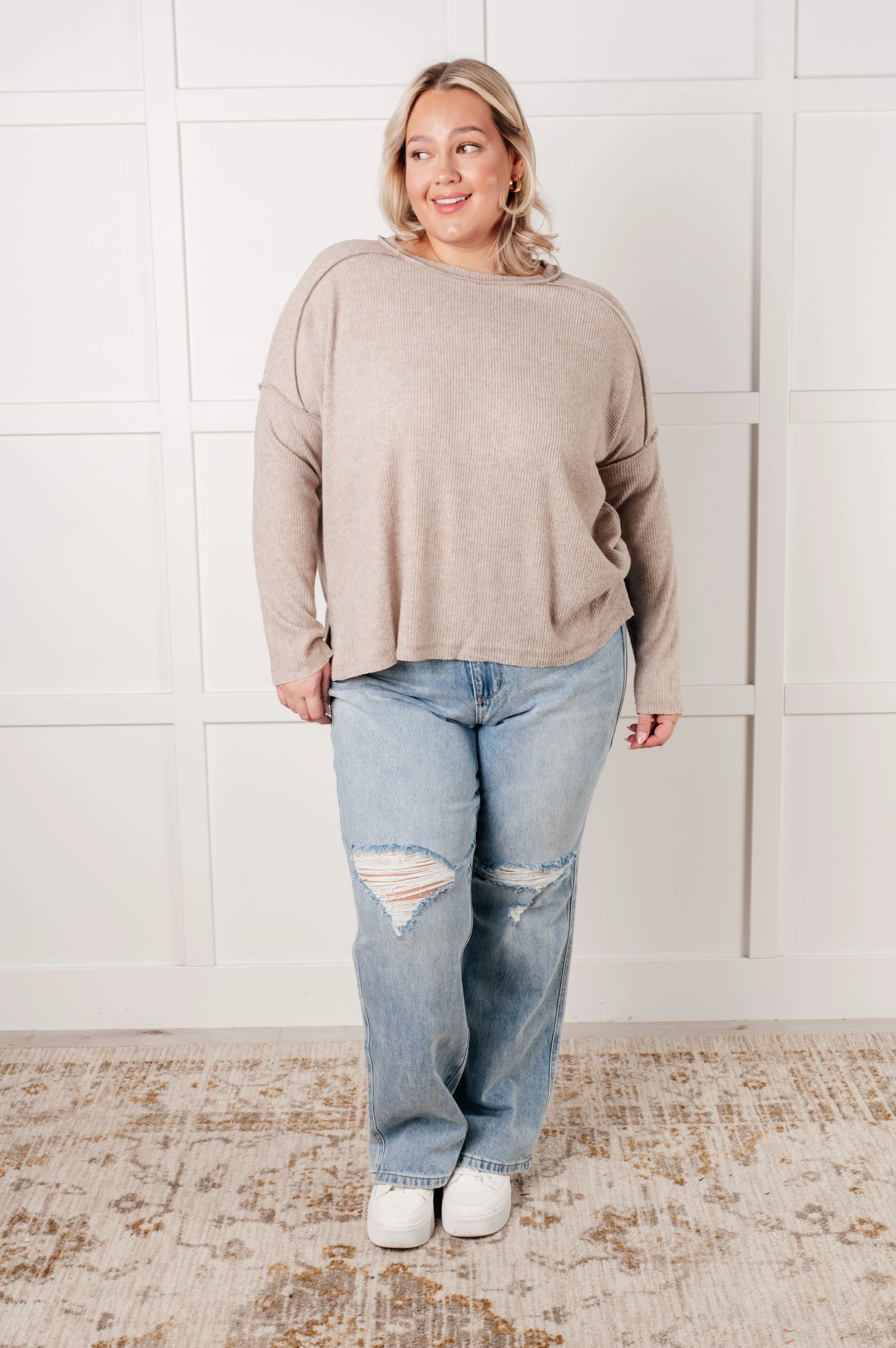 Simply Basic Heather Mocha Sweater Top
