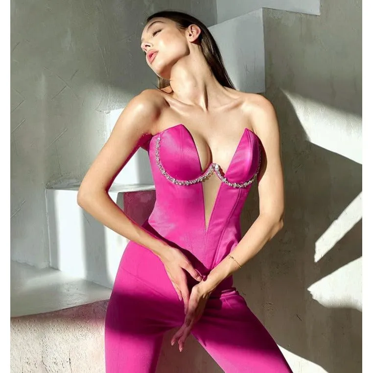 Slim Deep V Tube Vest Top