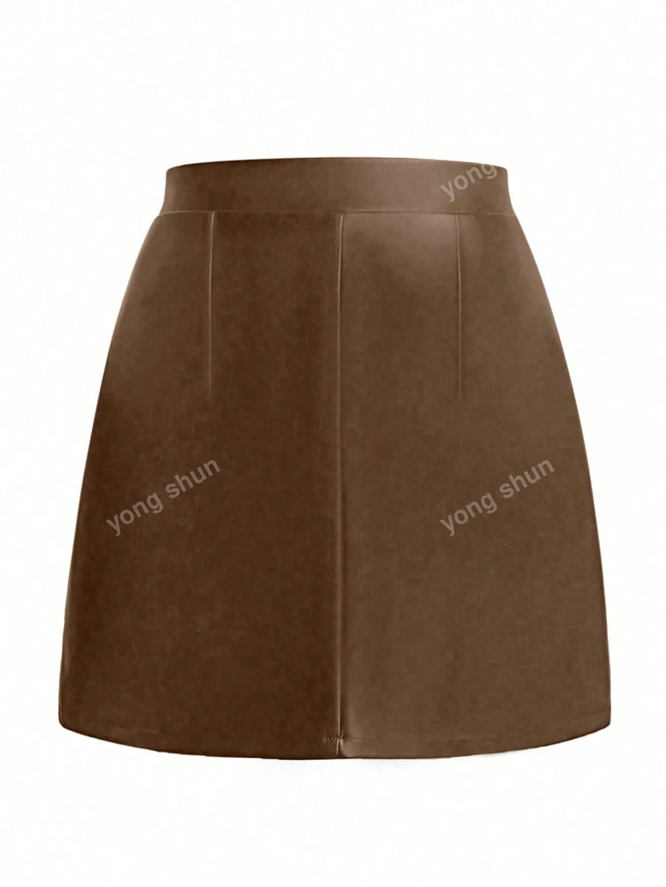 Solid Color Sexy Bodycon Faux Leather Mini Skirt