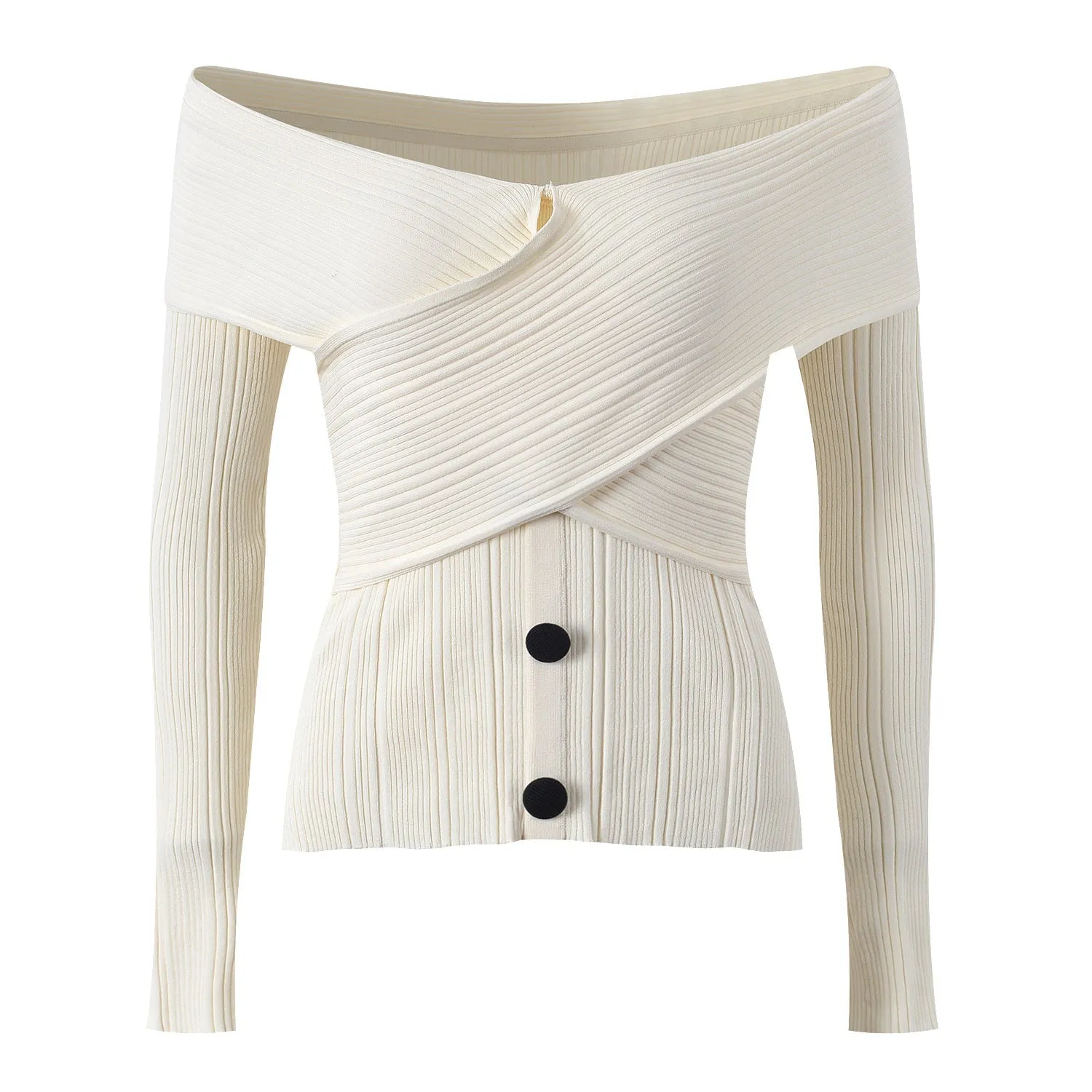 Sophisticated Off-Shoulder Knit Top – Chic & Modern
