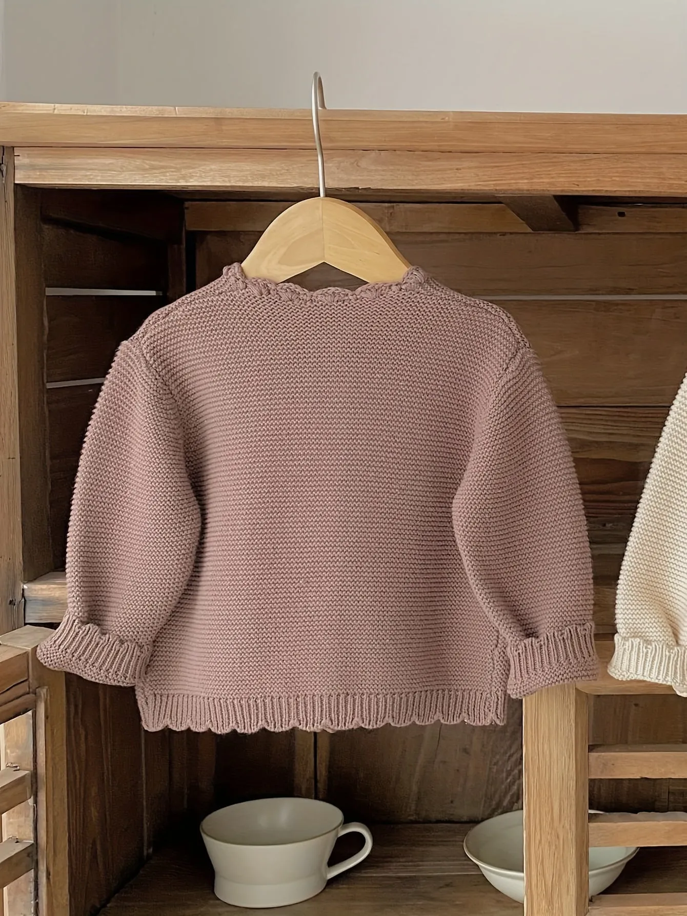 Springtime Cutie Cardigan - Soft Cotton, Round Neck, Handmade Hook Edge, Clear Knitted, Long Sleeve, Versatile for Boys and Girls - Perfect for Daily Wear, Outdoor Play, and Special Occasions