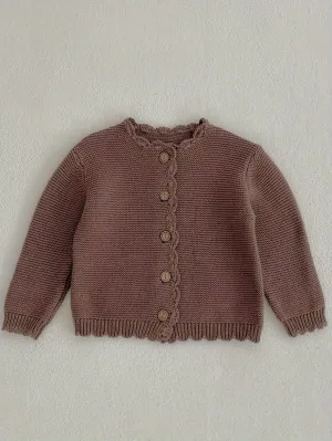 Springtime Cutie Cardigan - Soft Cotton, Round Neck, Handmade Hook Edge, Clear Knitted, Long Sleeve, Versatile for Boys and Girls - Perfect for Daily Wear, Outdoor Play, and Special Occasions