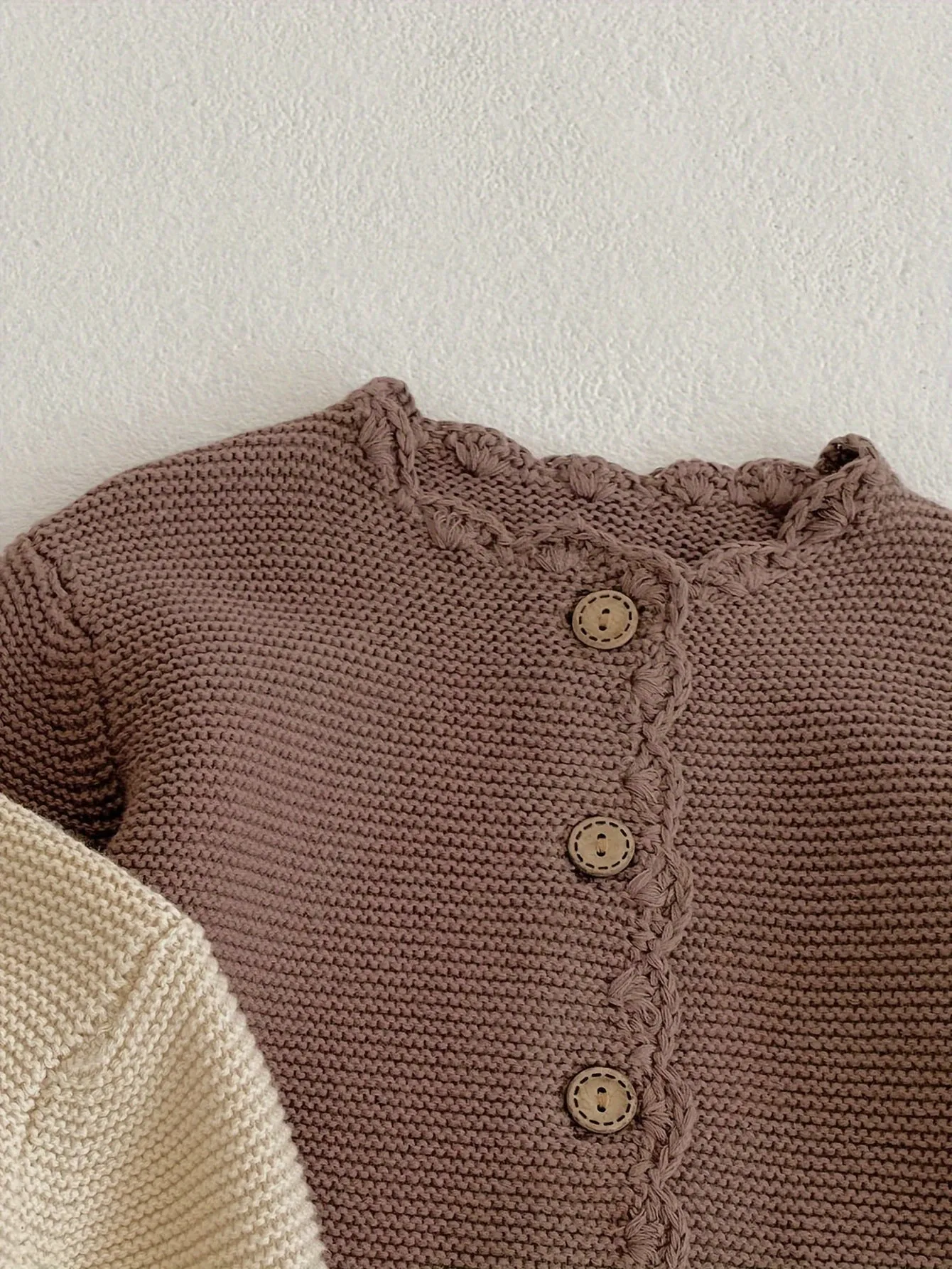 Springtime Cutie Cardigan - Soft Cotton, Round Neck, Handmade Hook Edge, Clear Knitted, Long Sleeve, Versatile for Boys and Girls - Perfect for Daily Wear, Outdoor Play, and Special Occasions