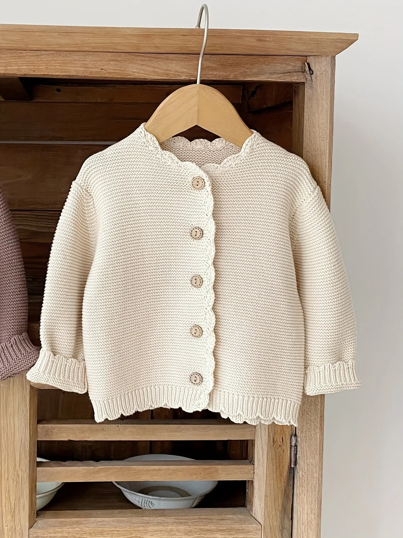 Springtime Cutie Cardigan - Soft Cotton, Round Neck, Handmade Hook Edge, Clear Knitted, Long Sleeve, Versatile for Boys and Girls - Perfect for Daily Wear, Outdoor Play, and Special Occasions