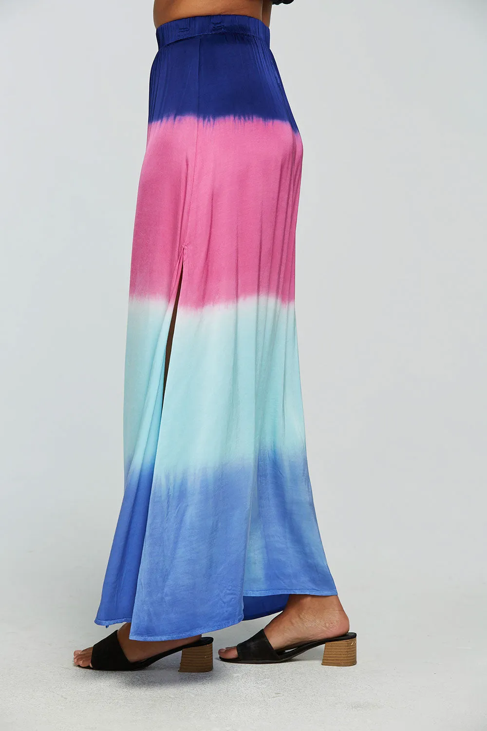 Stretch Silky Basics Side Slit Maxi Skirt