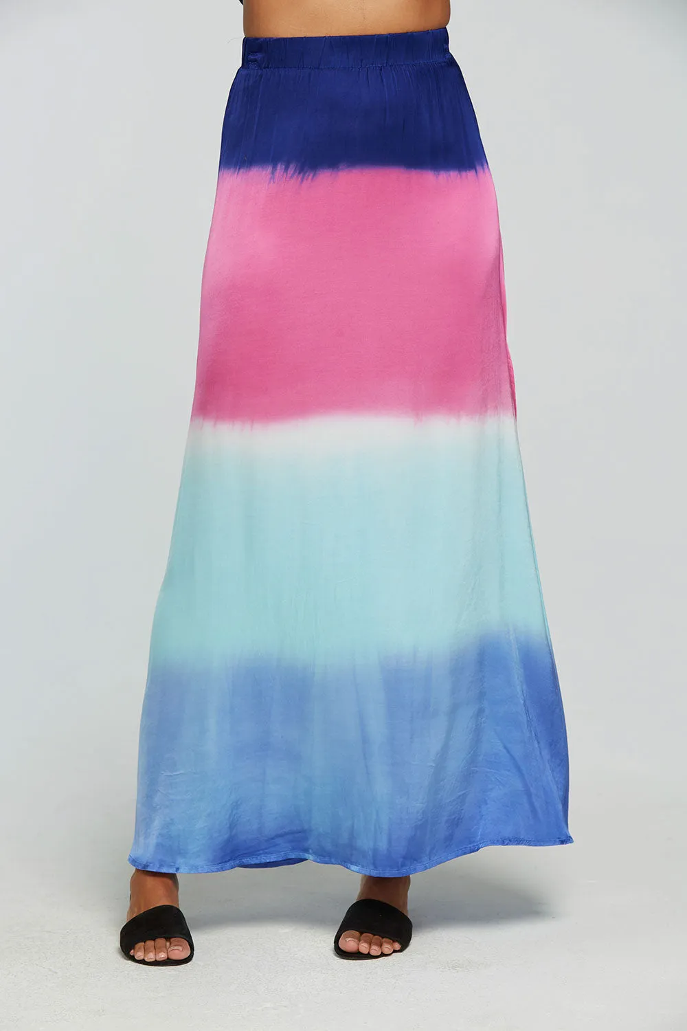 Stretch Silky Basics Side Slit Maxi Skirt