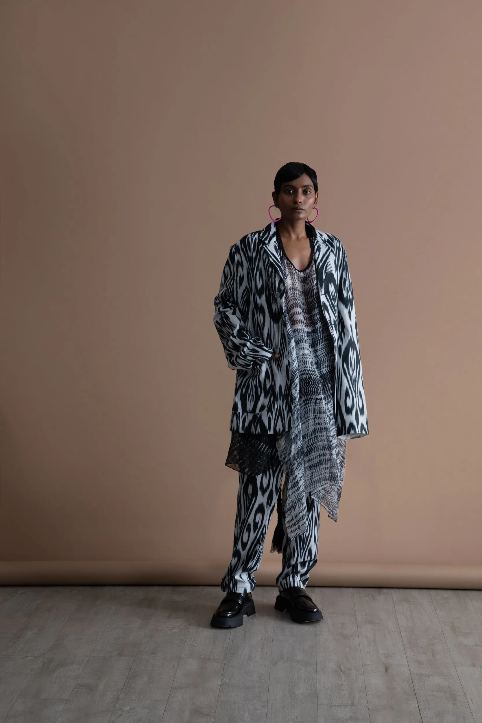 Summer Jacket Roche Cotton Silk Ikat Fashion Edit Kai-25 Urvashi Kaur