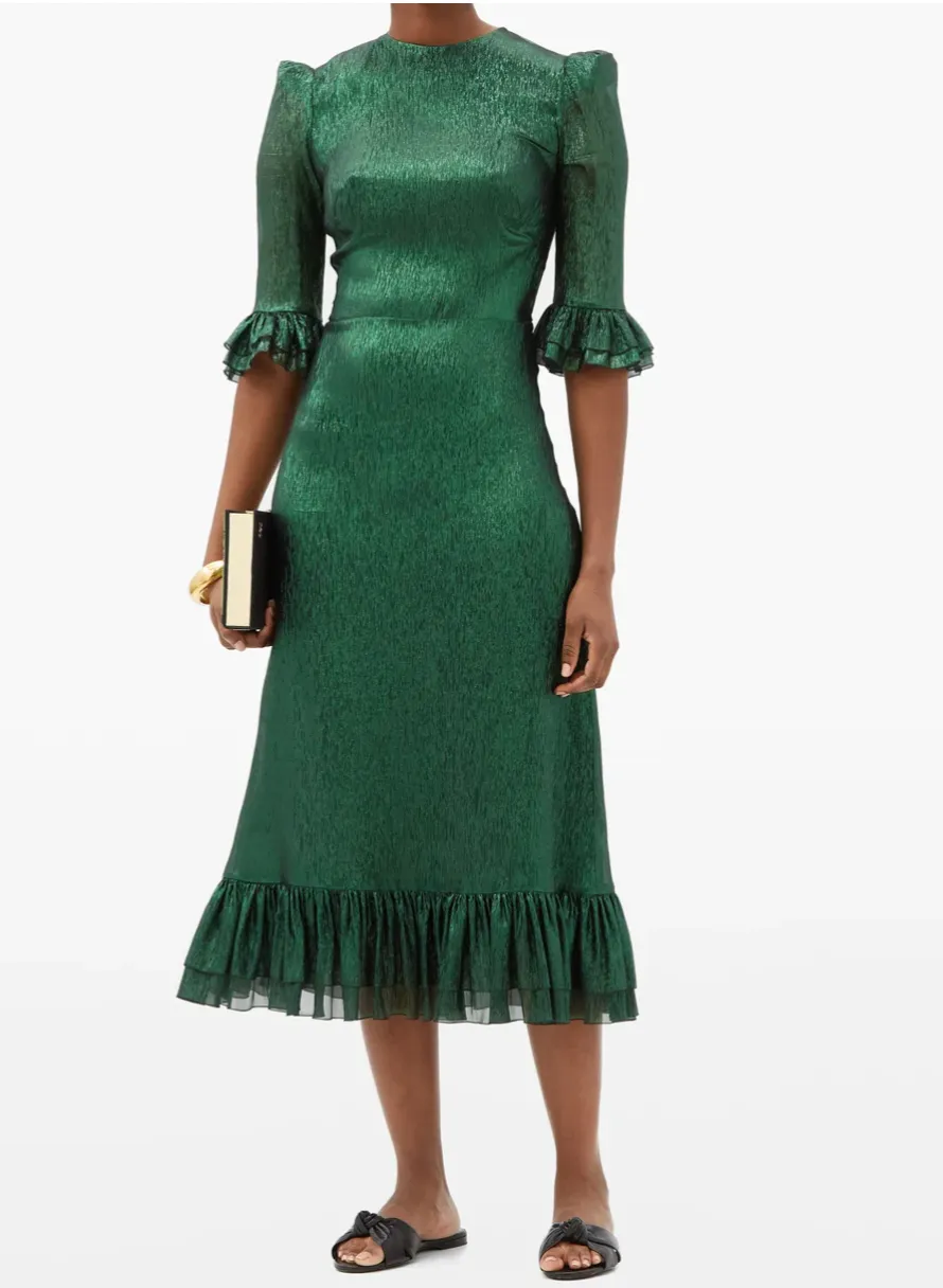 THE VAMPIRE'S WIFE The Falconetti ruffled metallic silk-blend dress