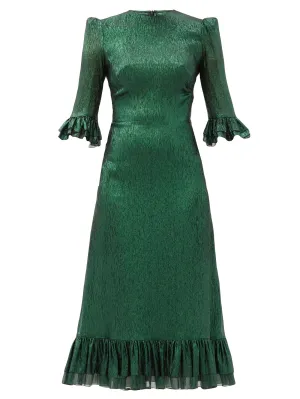 THE VAMPIRE'S WIFE The Falconetti ruffled metallic silk-blend dress