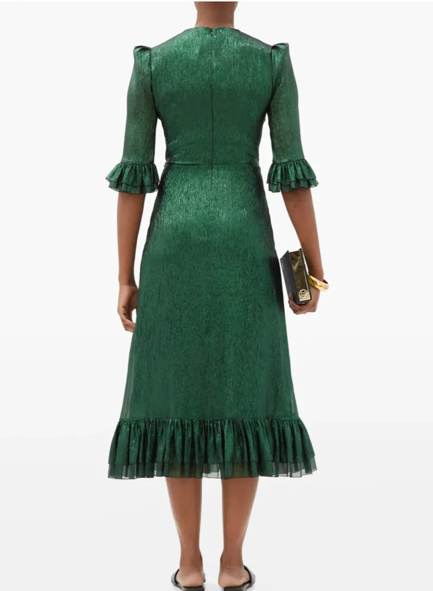 THE VAMPIRE'S WIFE The Falconetti ruffled metallic silk-blend dress